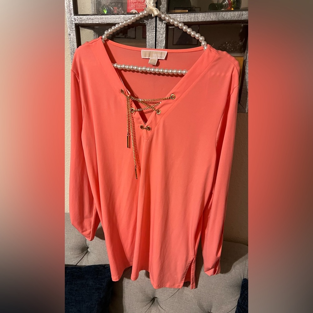 Michael KORS Peach Color Top Women; Size: Large; Used